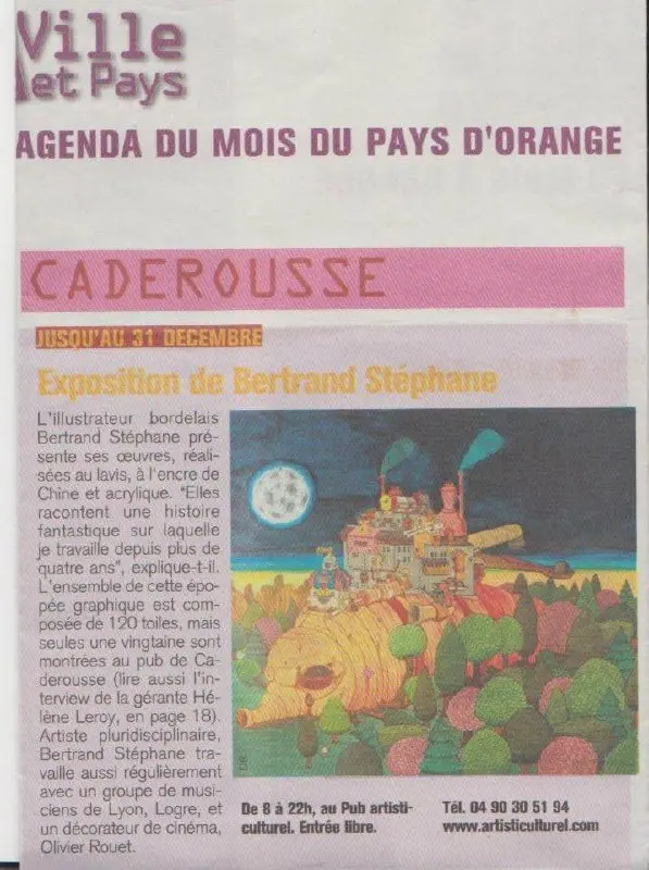 coupure : agenda, exposition Bertrand Stéphane