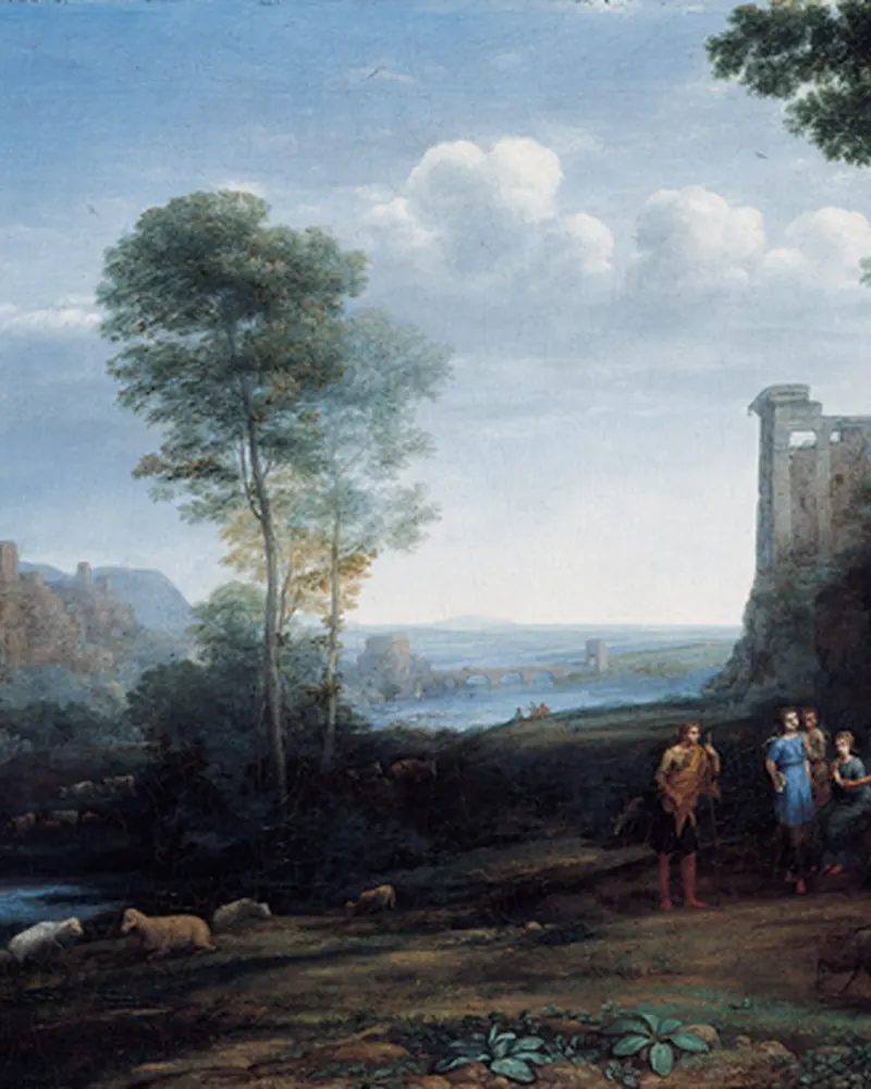 Peinture de cyprès dans un paysage du Luberon